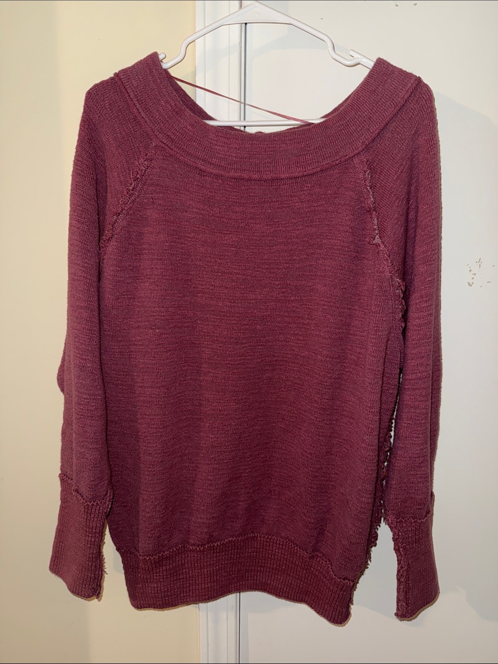 Free People Burgundy Crewneck Sweater